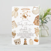 Boho Clothes Nursery Drive-by Baby shower Invitati Kaart (Staand voorkant)