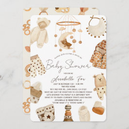 Boho Clothes Nursery Drive-by Baby shower Invitati Kaart