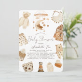 Boho Clothes Nursery Gender-Neutral Baby shower Kaart (Staand voorkant)