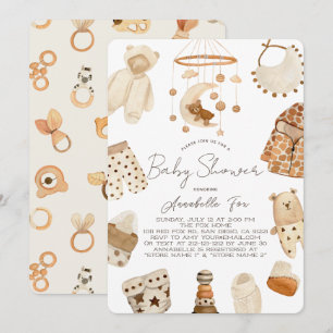 Boho Clothes Nursery Gender-Neutral Baby shower Kaart