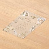 Boho Clothes Nursery Nesting Party Acryl Uitnodigingen (Laagn)