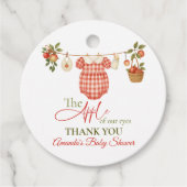 Boho Clothesline Apple Locally Grown Baby Shower Bedankjes Labels (Voorkant)