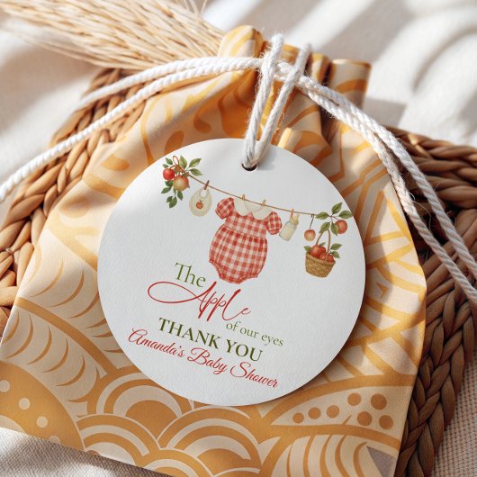 Boho Clothesline Apple Locally Grown Baby Shower Bedankjes Labels