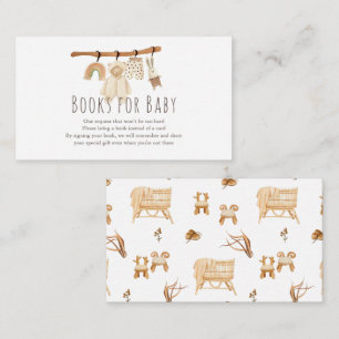 Boho Clothesline Baby Shower Books for Baby Informatiekaartje