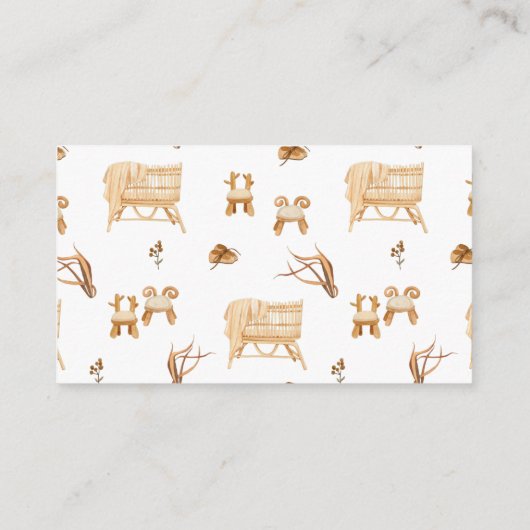 Boho Clothesline Baby shower Diaper Raffle Ticket Informatiekaartje (Achterkant)