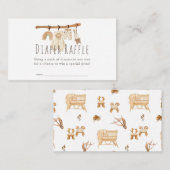 Boho Clothesline Baby shower Diaper Raffle Ticket Informatiekaartje (Voorkant / Achterkant)