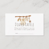 Boho Clothesline Baby shower Diaper Raffle Ticket Informatiekaartje (Voorkant)