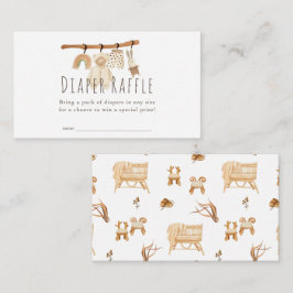 Boho Clothesline Baby shower Diaper Raffle Ticket Informatiekaartje