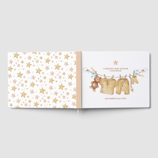 Boho Clothesline Baby shower Gastenboek (Volledig)