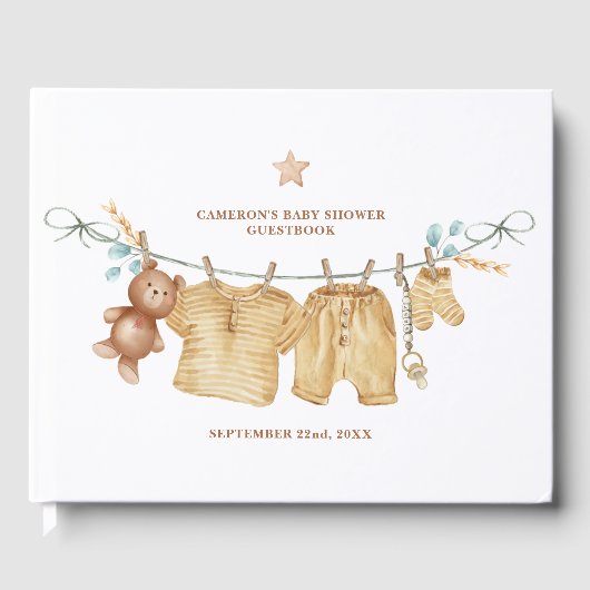 Boho Clothesline Baby shower Gastenboek (Voorkant)
