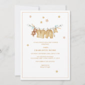 Boho Clothesline Baby shower Invitation Kaart (Voorkant)