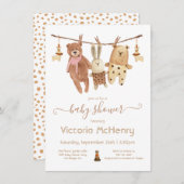 Boho Clothesline Baby shower Kaart (Voorkant / Achterkant)