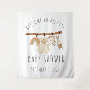 Boho Clothesline Baby shower Welkomstteken Wandkleed