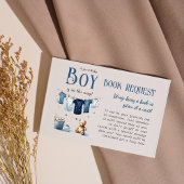 Boho Clothesline Blue Boy Baby shower Boek Aanvraa Informatiekaartje