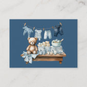 Boho Clothesline Blue Boy Baby shower Boek Aanvraa Informatiekaartje (Achterkant)