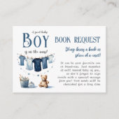 Boho Clothesline Blue Boy Baby shower Boek Aanvraa Informatiekaartje (Voorkant)