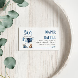 Boho Clothesline Blue Boy Baby shower Luier Visitekaartje