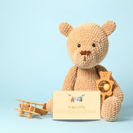 Boho Clothesline Boy Pastel geel Boeken voor baby Informatiekaartje