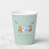 Boho Clothesline Boy Pastel Green Paper cup Papieren Bekers (Achterkant)