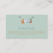 Boho Clothesline Boy Pastel Groene Boeken voor bab Informatiekaartje (Voorkant)