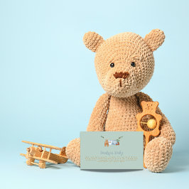 Boho Clothesline Boy Pastel Groene Boeken voor bab Informatiekaartje