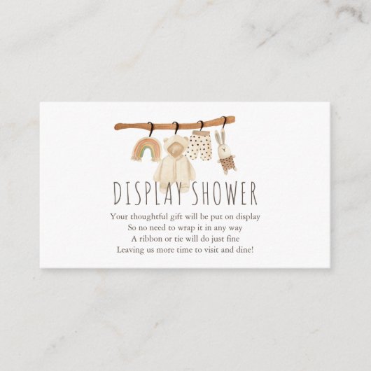 Boho Clothesline Display Shower Informatiekaartje (Voorkant)