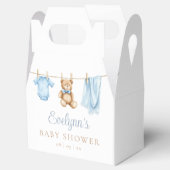 Boho Clothesline Dusty Blue Boy Baby Shower Bedankdoosjes (Geopend)