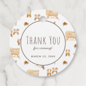 Boho Clothesline Gender Neutraal Baby shower Bedankjes Labels (Achterkant)