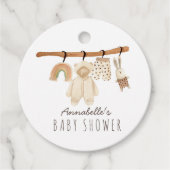 Boho Clothesline Gender Neutraal Baby shower Bedankjes Labels (Voorkant)