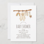 Boho Clothesline Gender Neutraal Baby shower Kaart (Voorkant)