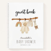 Boho Clothesline Gender-neutraal Baby shower Notitieboek (Voorkant)
