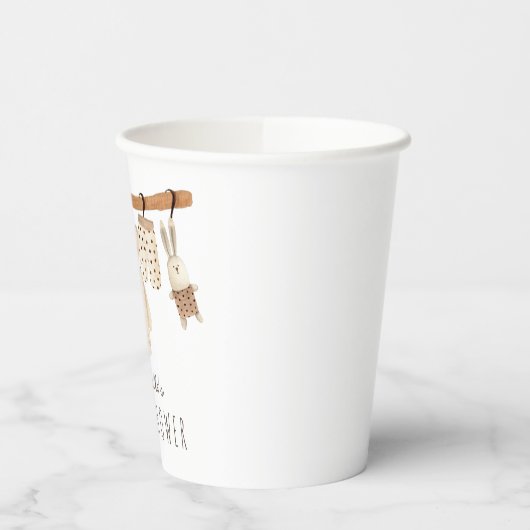 Boho Clothesline Gender-neutraal Baby shower Papieren Bekers (Links)