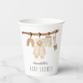 Boho Clothesline Gender-neutraal Baby shower Papieren Bekers (Voorkant)