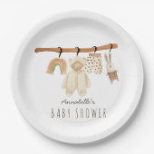 Boho Clothesline Gender-neutraal Baby shower Papieren Bordje (Voorkant)