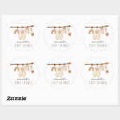 Boho Clothesline Gender Neutraal Baby shower Ronde Sticker (Vel)