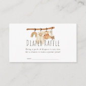 Boho Clothesline Girl Baby Diaper Raffle Ticket Informatiekaartje (Voorkant)
