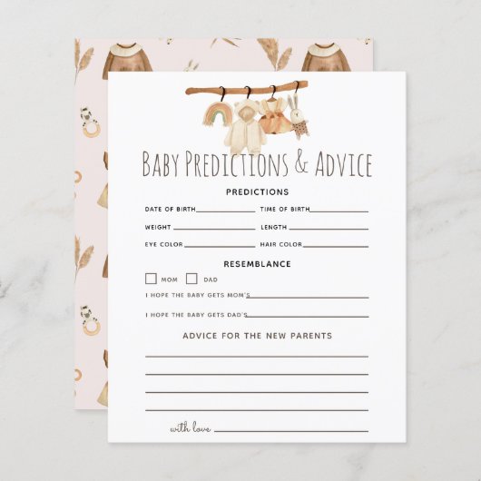 Boho Clothesline Girl Baby Predications & Advice (Voorkant / Achterkant)