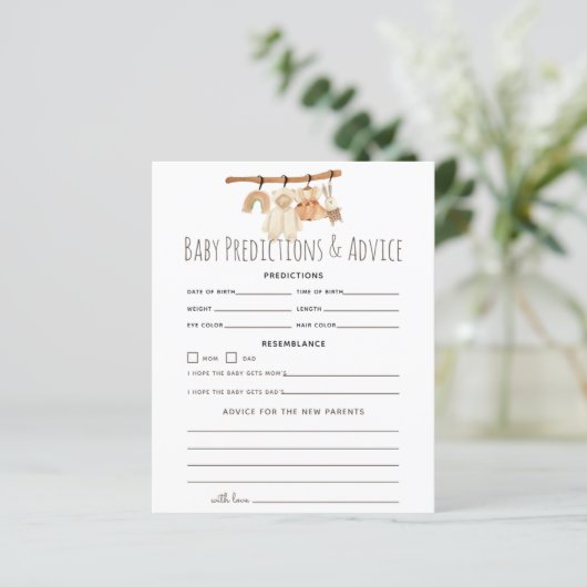 Boho Clothesline Girl Baby Predications & Advice (Staand voorkant)
