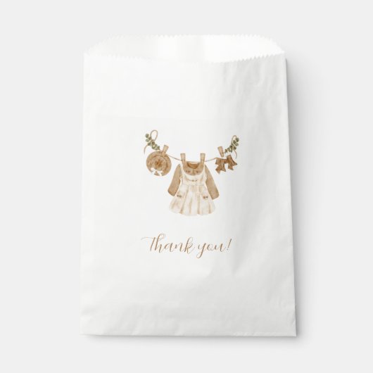 Boho Clothesline Girl Baby shower Bedankzakje (Voorkant)