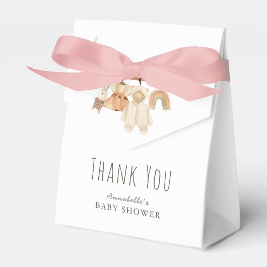 Boho Clothesline Girl Baby shower Favor Box Bedankdoosjes (Voorkant Zijde)