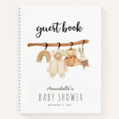 Boho Clothesline Girl Baby shower Guest Book Notitieboek (Voorkant)