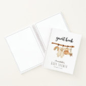 Boho Clothesline Girl Baby shower Guest Book Notitieboek (Binnen)