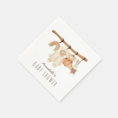 Boho Clothesline Girl Baby shower Napkins Servet (Hoek)