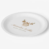 Boho Clothesline Girl Baby shower Papieren Bordje (Gekanteld)