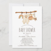 Boho Clothesline Girl-Baby shower per post Kaart (Voorkant)