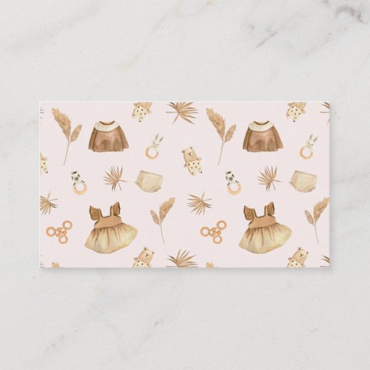 Boho Clothesline Girl Display Shower Informatiekaartje (Achterkant)