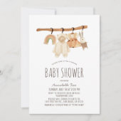 Boho Clothesline Girl Virtual Baby shower Kaart (Voorkant)