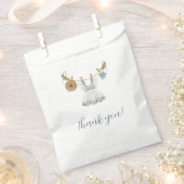 Boho Clothesline Meisje blauw en wit waterverf Bedankzakje (Geknipt)