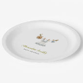 Boho Clothesline Meisje blauw en wit waterverf Papieren Bordje (Gekanteld)