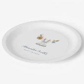 Boho Clothesline Meisje blauw en wit waterverf Papieren Bordje (Gekanteld)